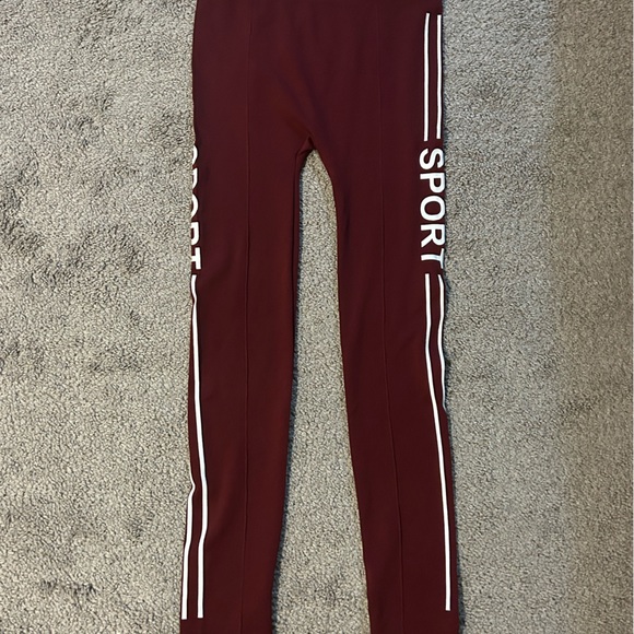 ATHLETA Burgundy Leggings for Girls - Picture 1 of 1